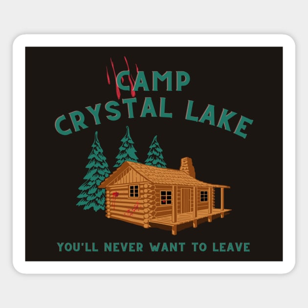 Camp Crystal Lake Friday the 13th Magnet by rosiemoonart